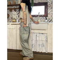 Straight Cylinder Floor Mopping Baggy Jeans — 2