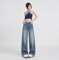 Wide Leg Jeans Women's High Waist Baggy Straight Trousers — 1