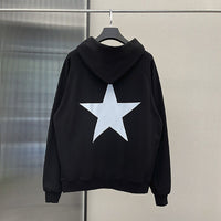 Y2K Aesthetic Star Print Hooded Sweatshirt for Men — 3