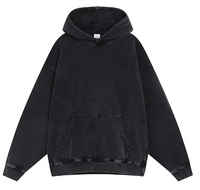 Distressed Hooded Sweatshirt with Frayed Neckline — 4