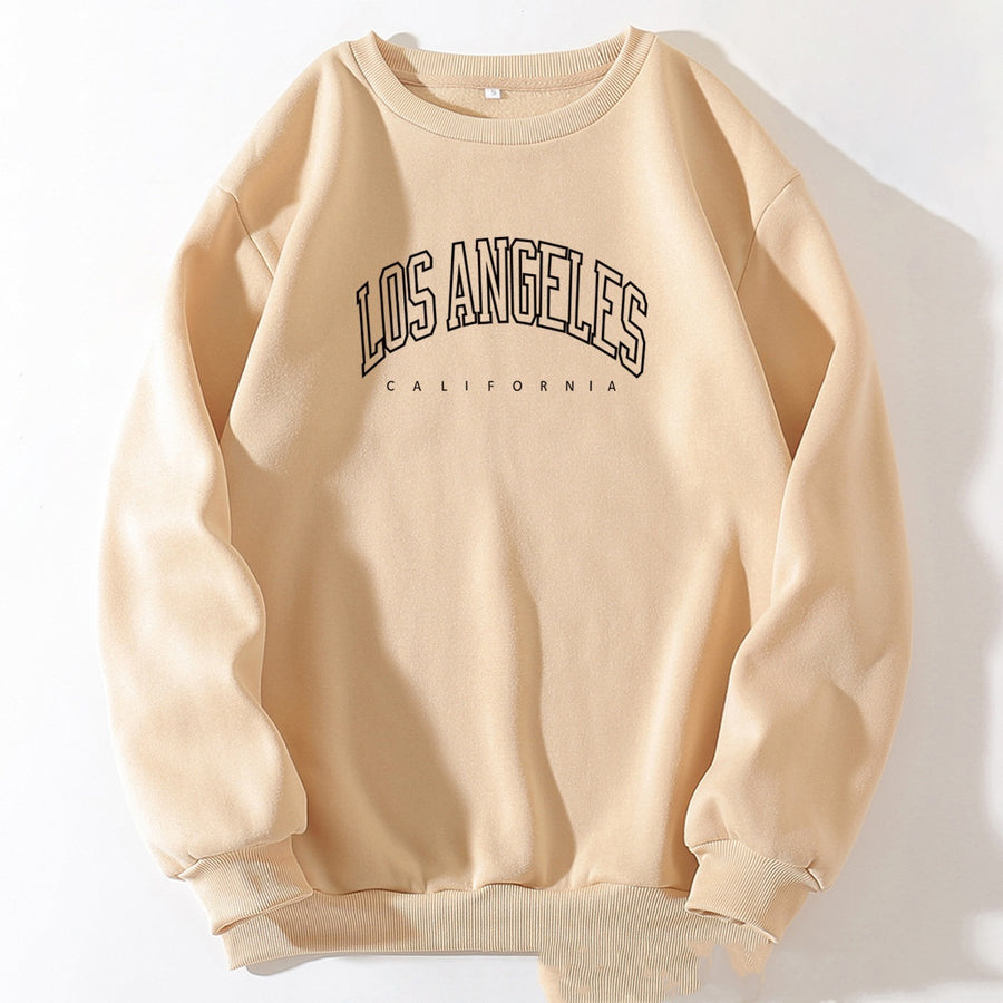 Letter Print Crew Neck Sweatshirt