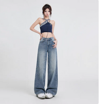 Wide Leg Jeans Women's High Waist Baggy Straight Trousers — 4