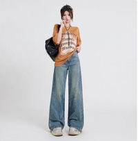 Wide Leg Jeans Women's High Waist Baggy Straight Trousers — 2