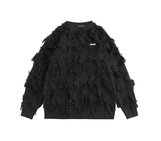Y2K Streetwear Men's Loose Knitwear Jacket (One Piece)