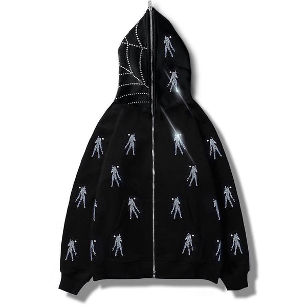 Autumn And Winter Loose Type Y2K Trend Water Drill Hoodie Cardigan