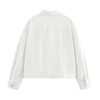 Women's Lapel Flower Embroidered Long Sleeve Baggy Coat — 6