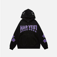 Harajuku Y2K Star Letters Hooded Zip-Up Sweatshirt — 4
