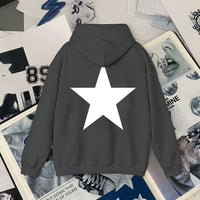 Y2K Aesthetic Star Print Hooded Sweatshirt for Men — 6