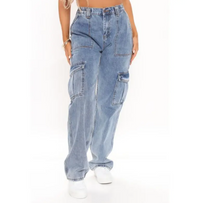 High Waist Baggy Wide Leg Workwear Jeans — 3