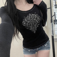 European And American Dark Style Underwear Long Sleeved Top Women — 3
