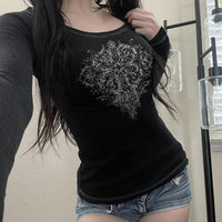 European And American Dark Style Underwear Long Sleeved Top Women — 6