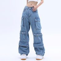 American High Street Washed Multi-pocket Baggy Jeans — 4