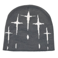 Starry Y2K Trendy Retro Knit Unisex Cross Knit Cap — 4