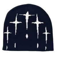 Starry Y2K Trendy Retro Knit Unisex Cross Knit Cap — 2